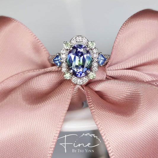 FBTY Kyra Ring in Tanzanite, Green Sapphires, Blue Sapphires and Diamonds