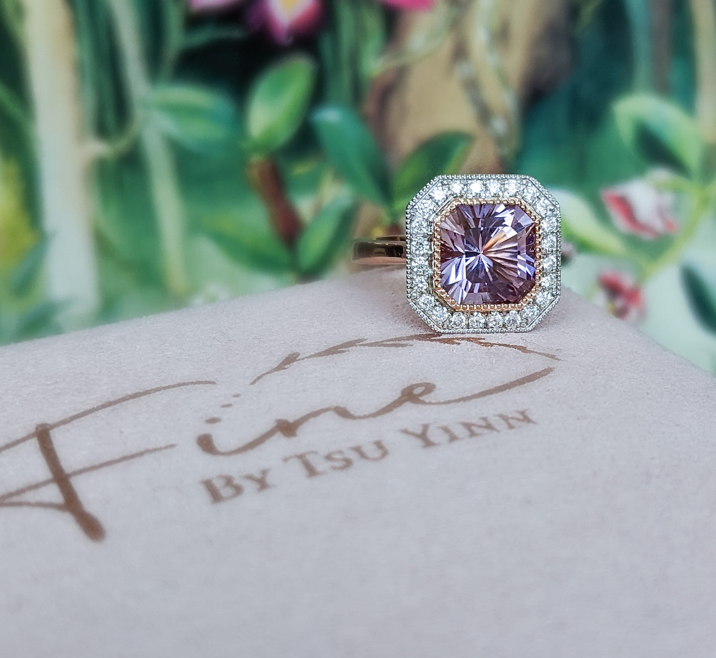 RG WG Ametrine Audrey Halo Ring