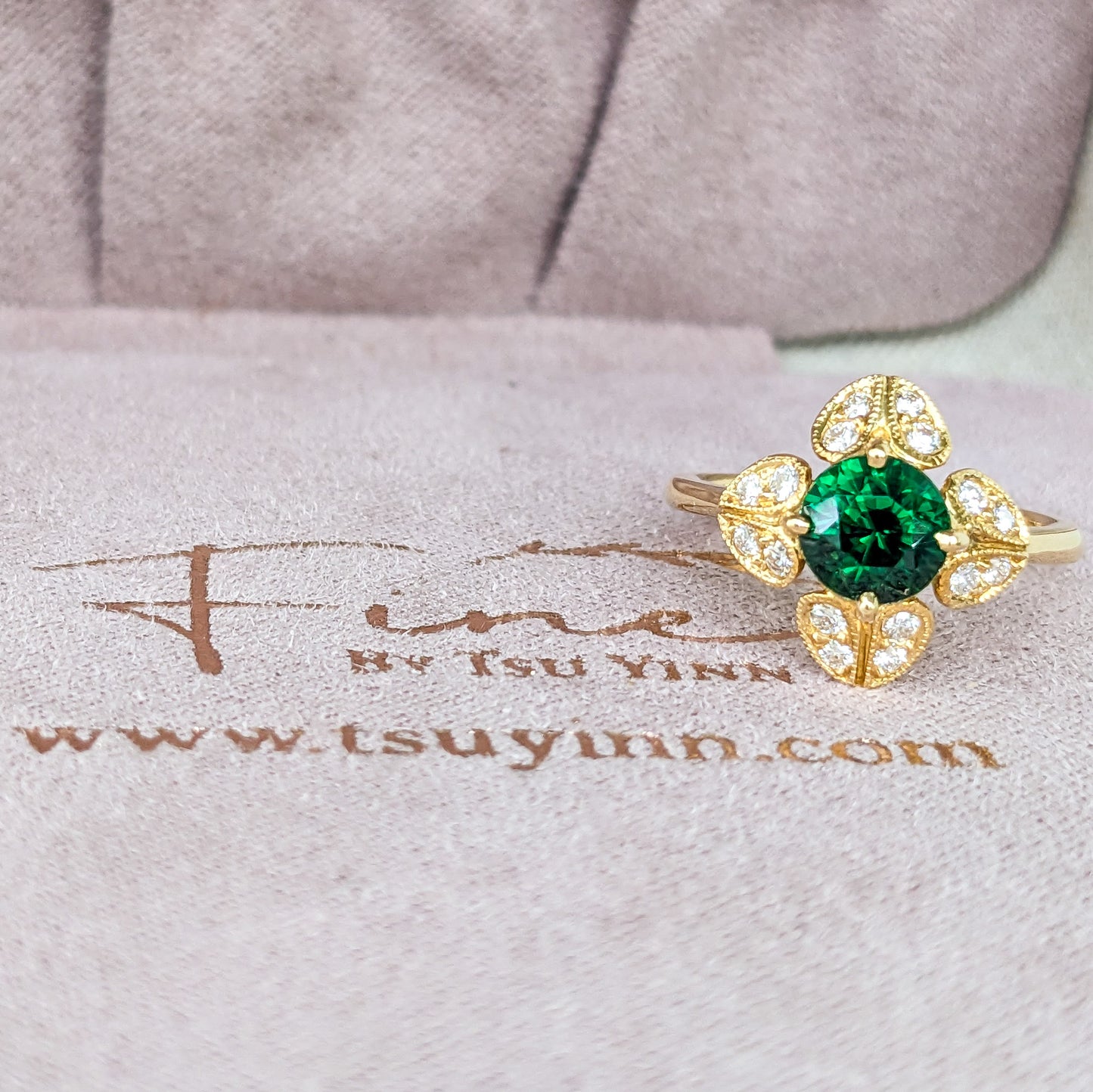 FBTY Indrani Ring in Tsavorite