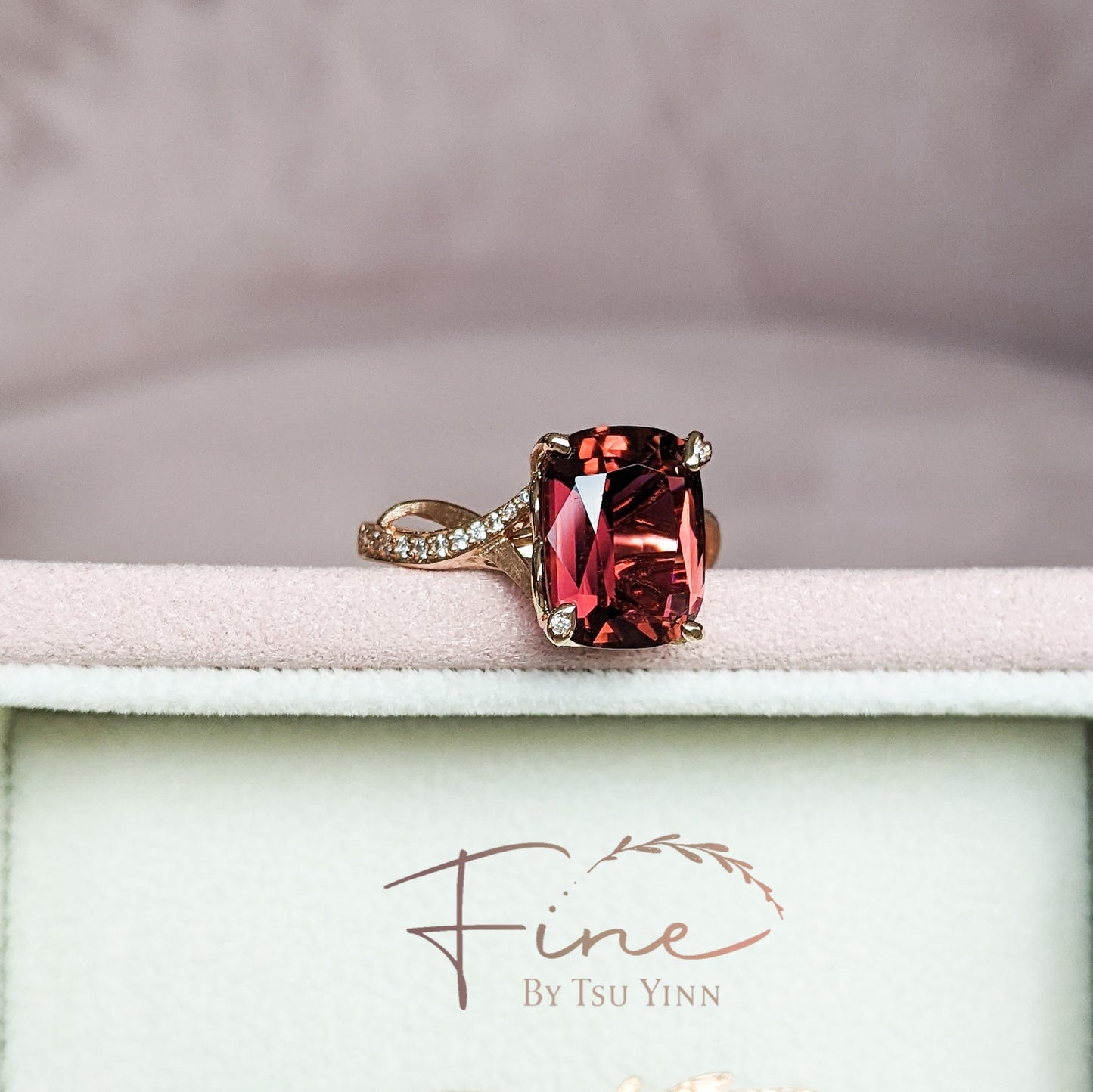 FBTY Zee Ring in Raspberry Pink Tourmaline