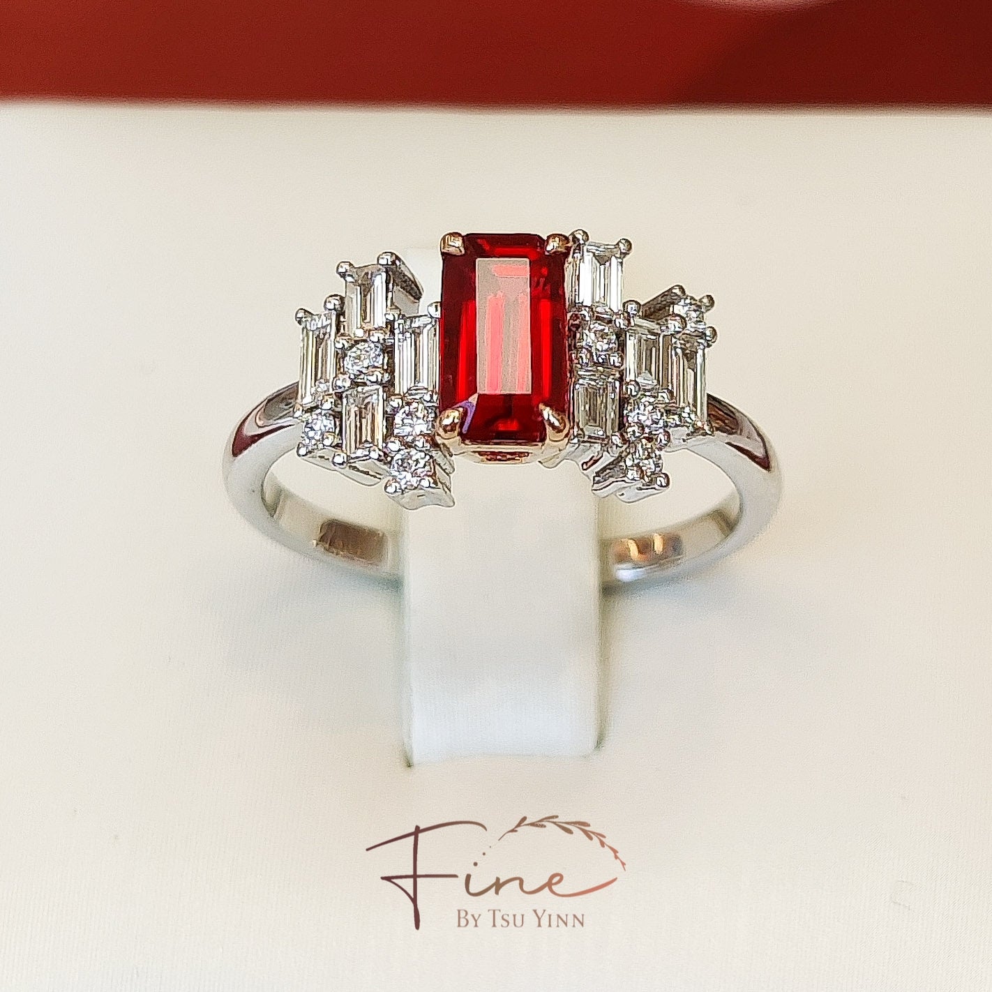 WG RG Ruby and Diamond Ring