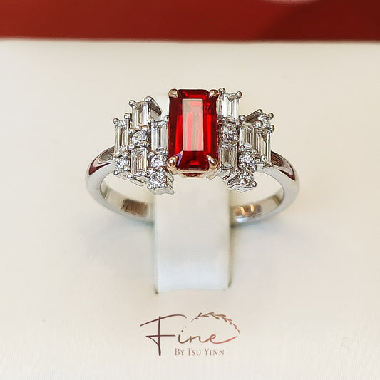 WG RG Ruby and Diamond Ring