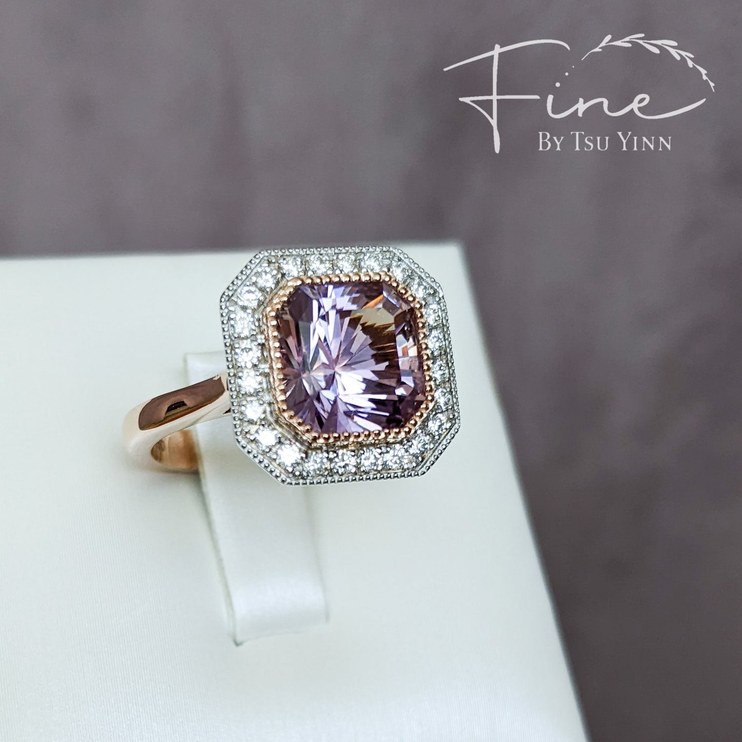 RG WG Ametrine Audrey Halo Ring