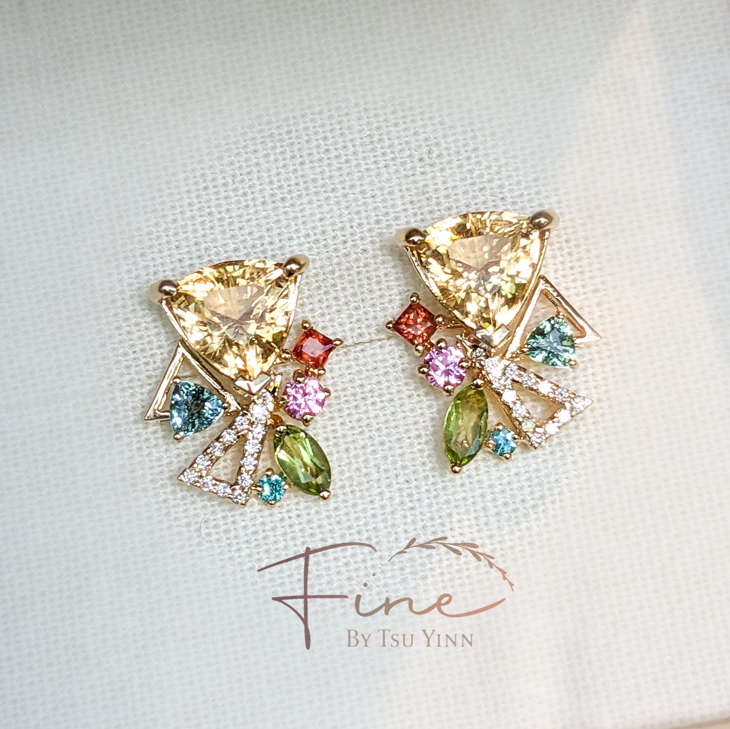 FBTY Danielle Earrings in Yellow Citrines