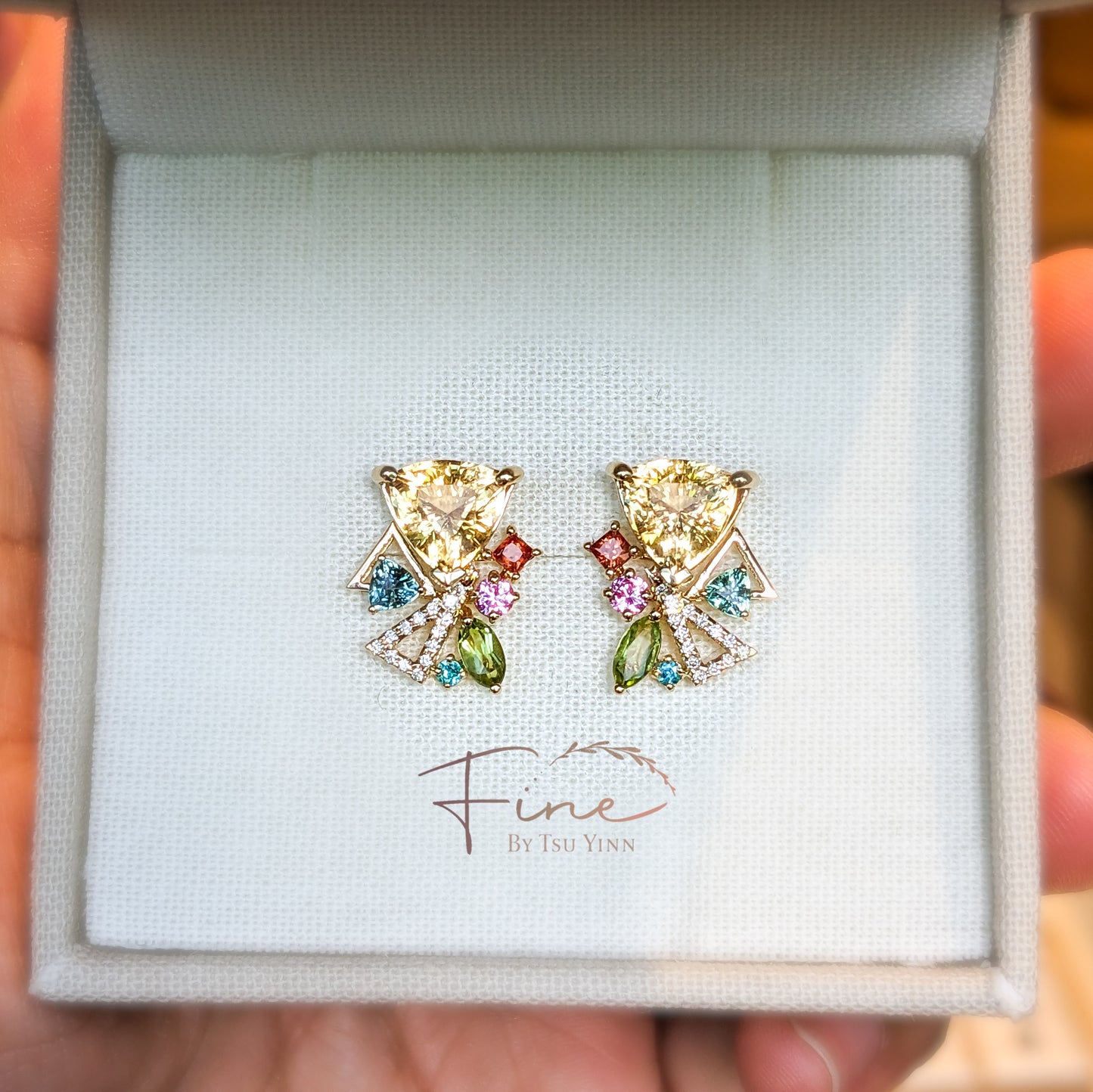 FBTY Danielle Earrings in Yellow Citrines