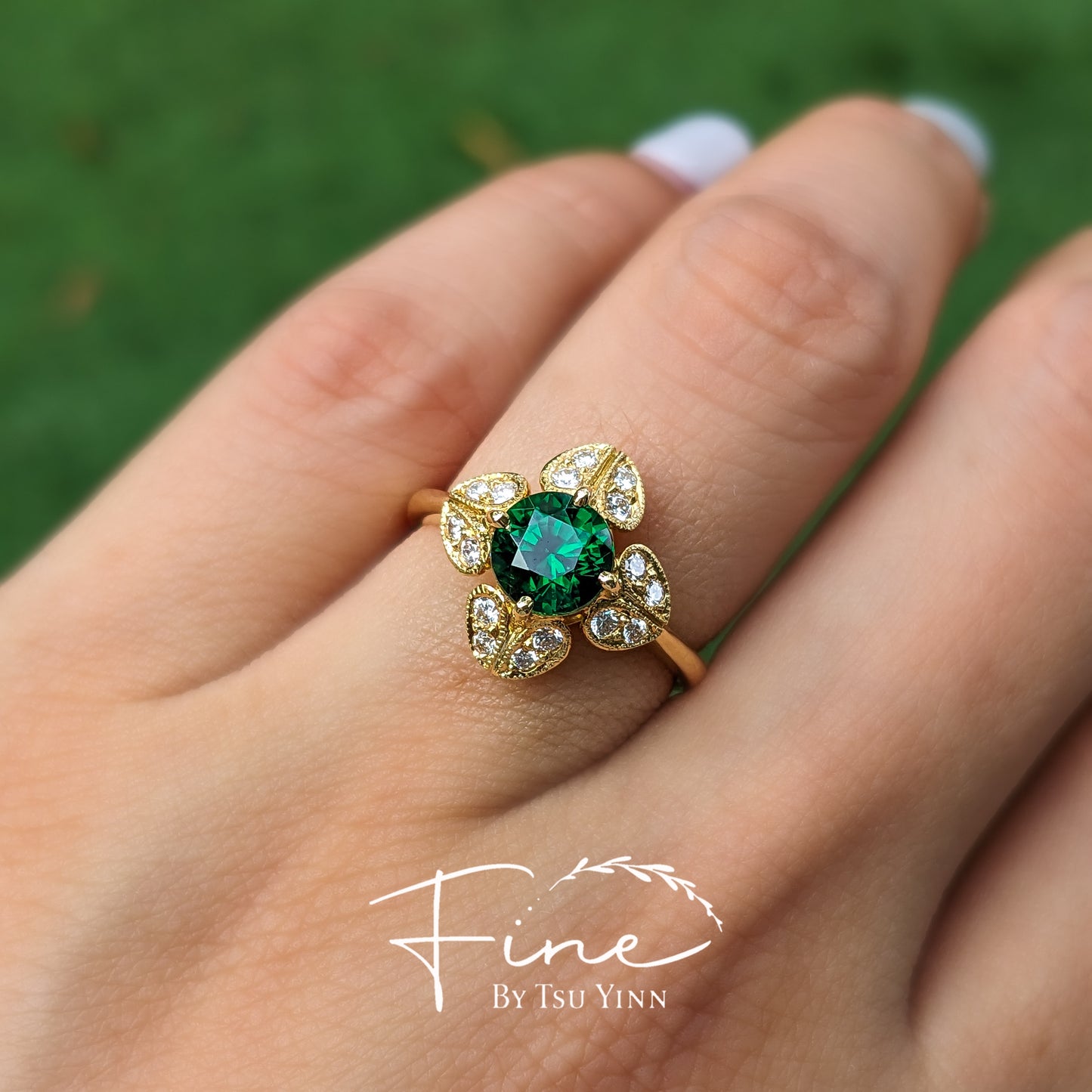 FBTY Indrani Ring in Tsavorite