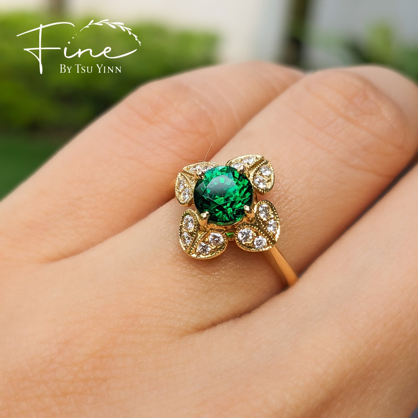 FBTY Indrani Ring in Tsavorite