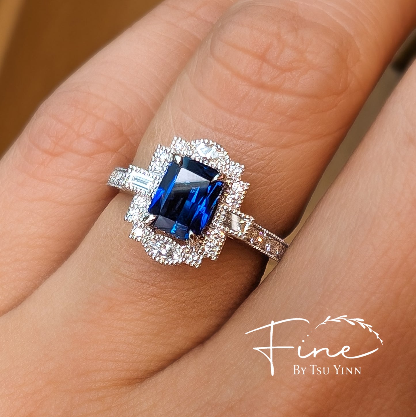 FBTY Natalia Halo in Blue Sapphire