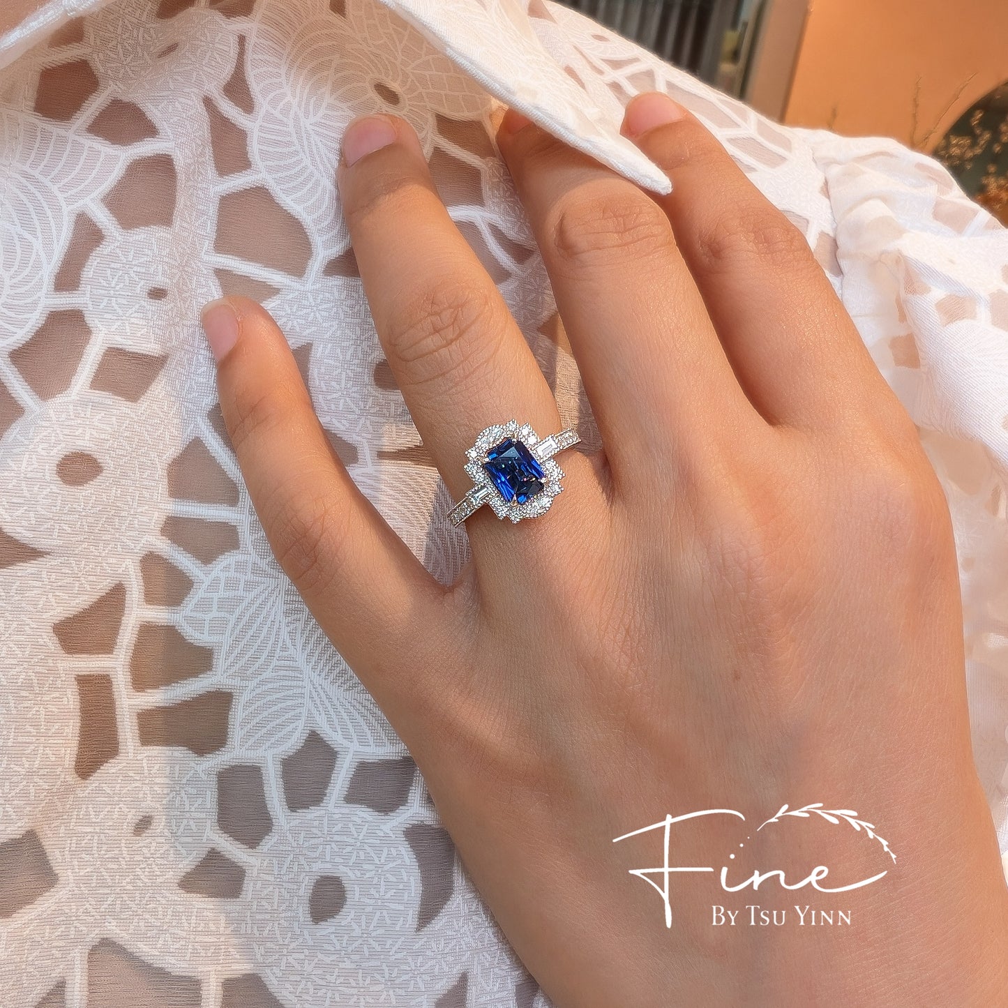 FBTY Natalia Halo in Blue Sapphire