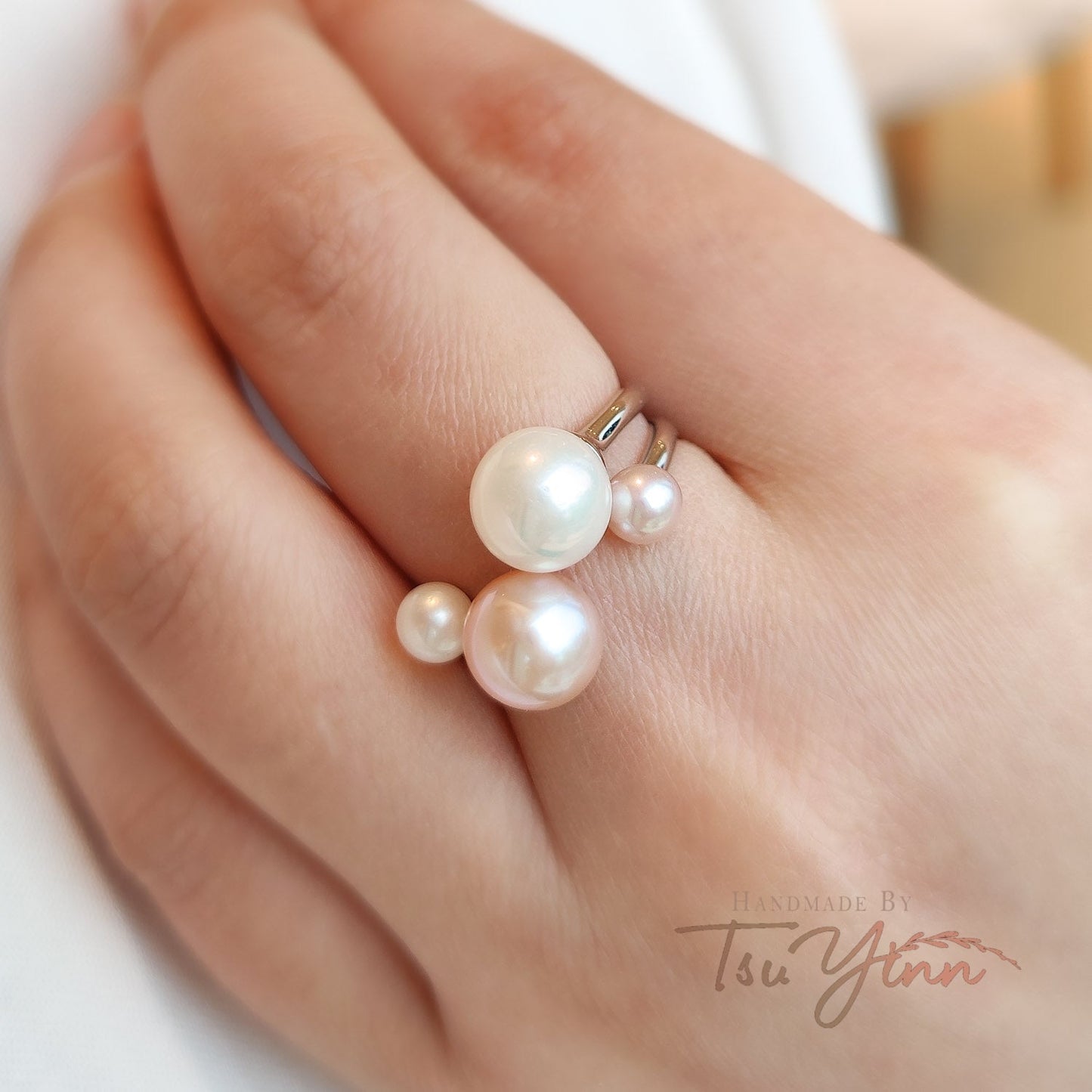 Pearl Baubles Open Ring (Pink)