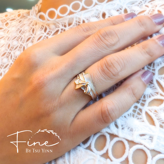 Pre-Order: FBTY Obi Belt Ring - Rose Gold and White Gold