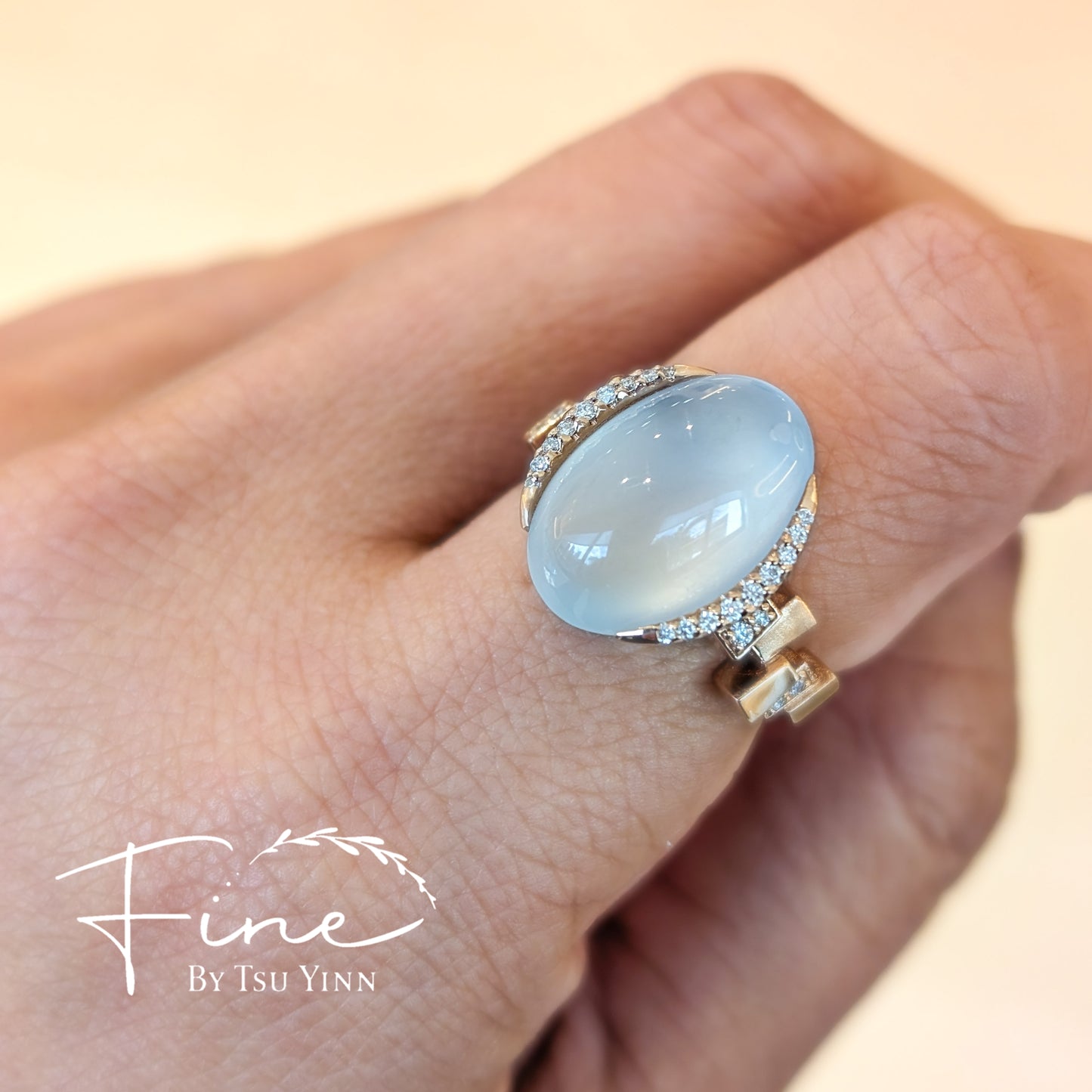 RG Leigh Ring with Icy Jadeite
