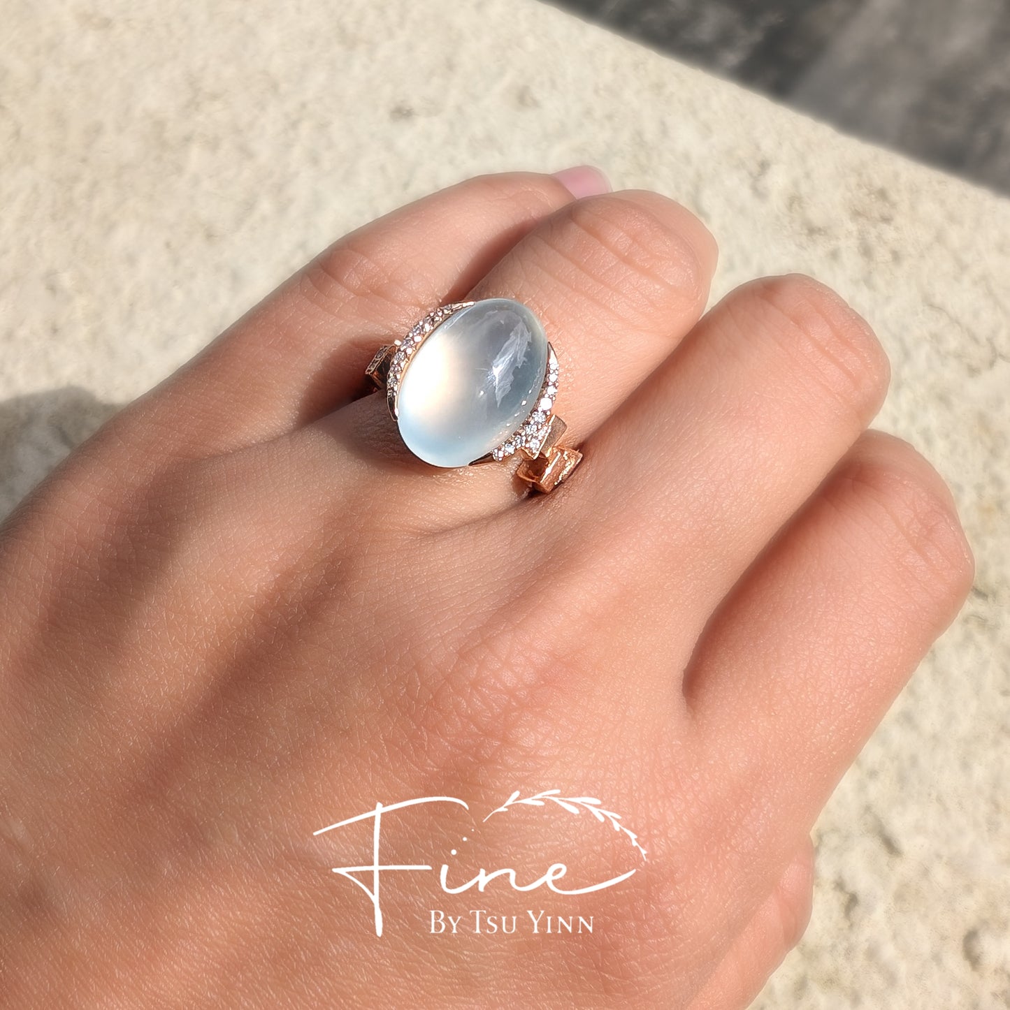 RG Leigh Ring with Icy Jadeite