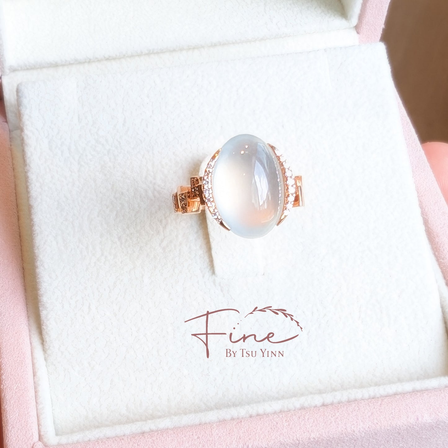 RG Leigh Ring with Icy Jadeite
