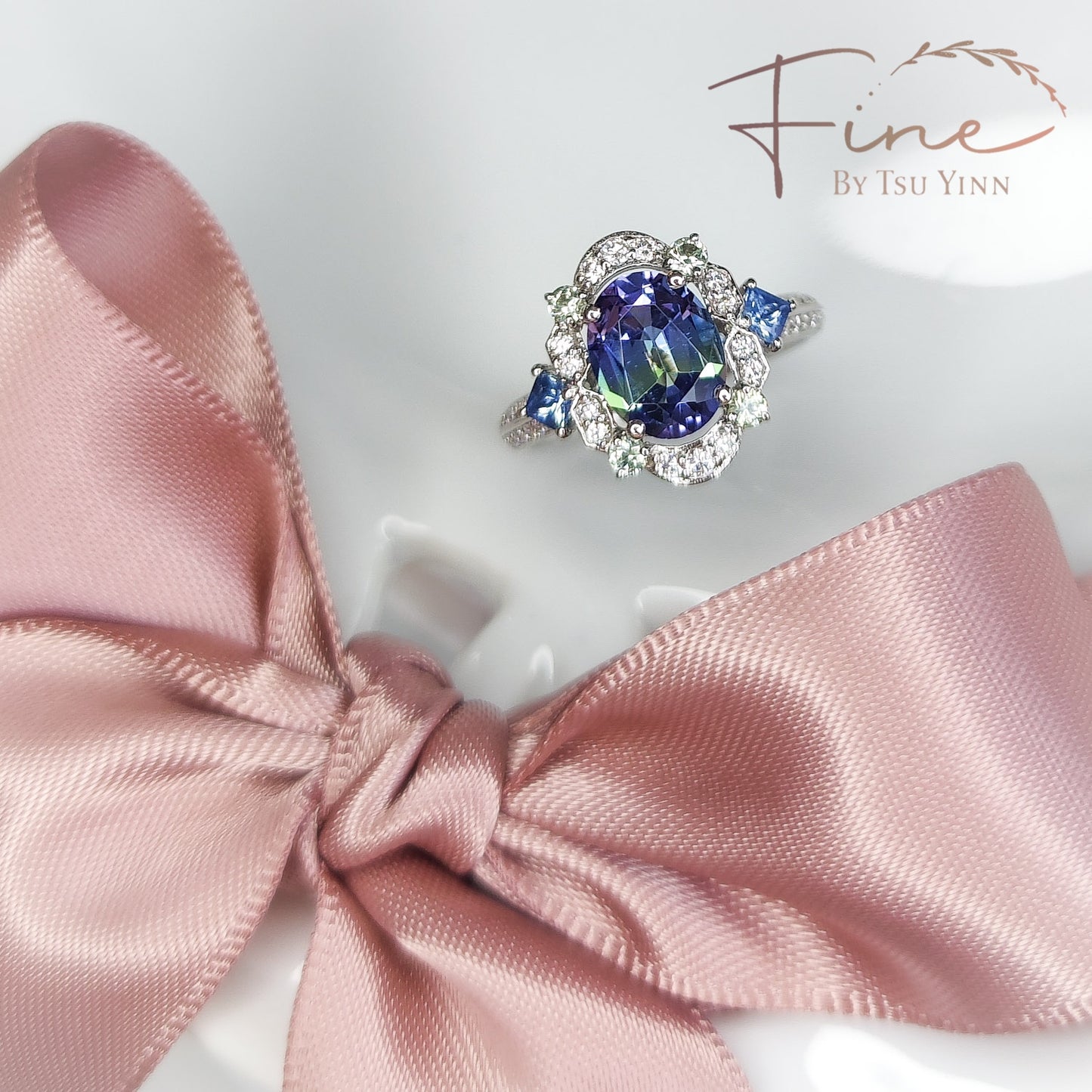 FBTY Kyra Ring in Tanzanite, Green Sapphires, Blue Sapphires and Diamonds