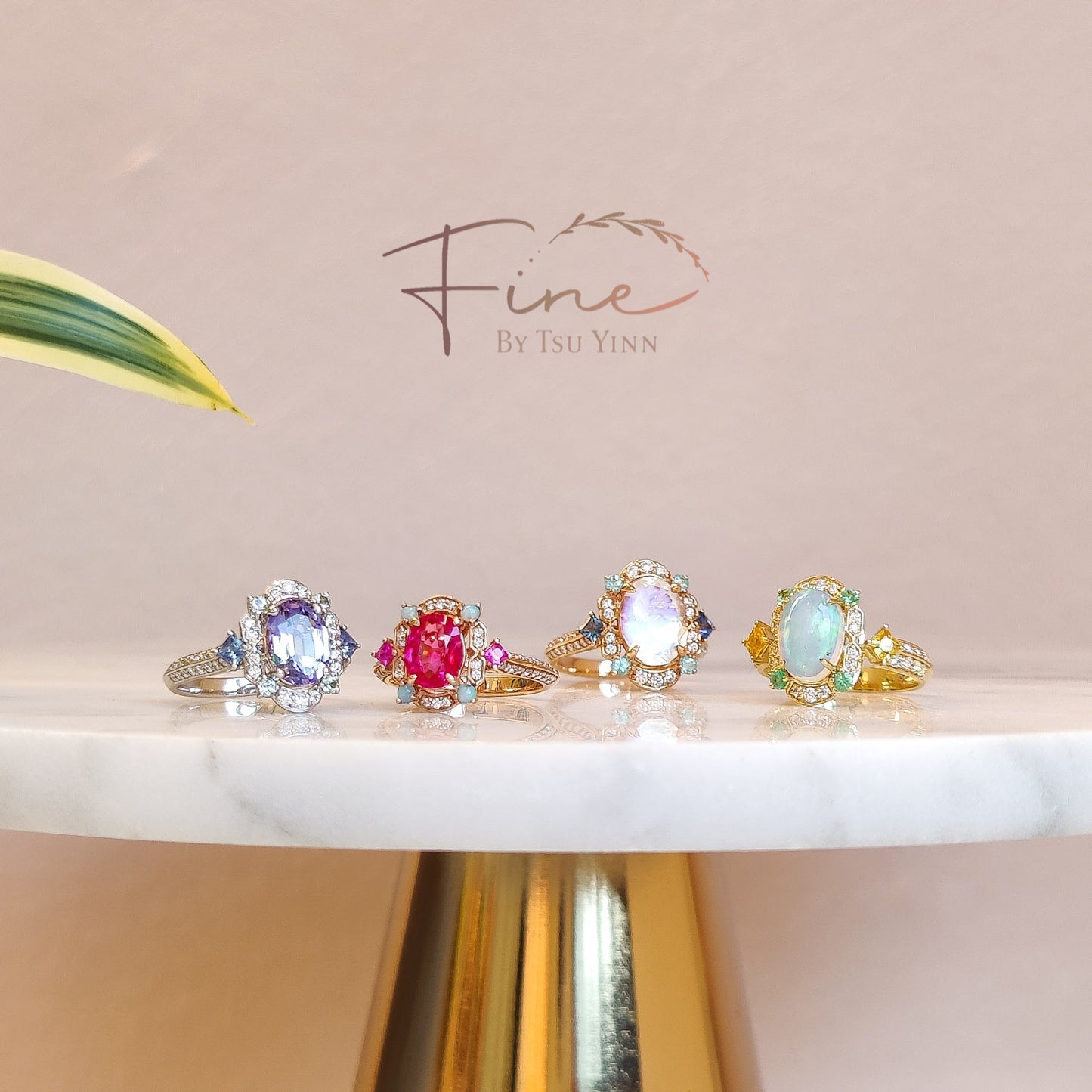 FBTY Kyra Ring in Tanzanite, Green Sapphires, Blue Sapphires and Diamonds