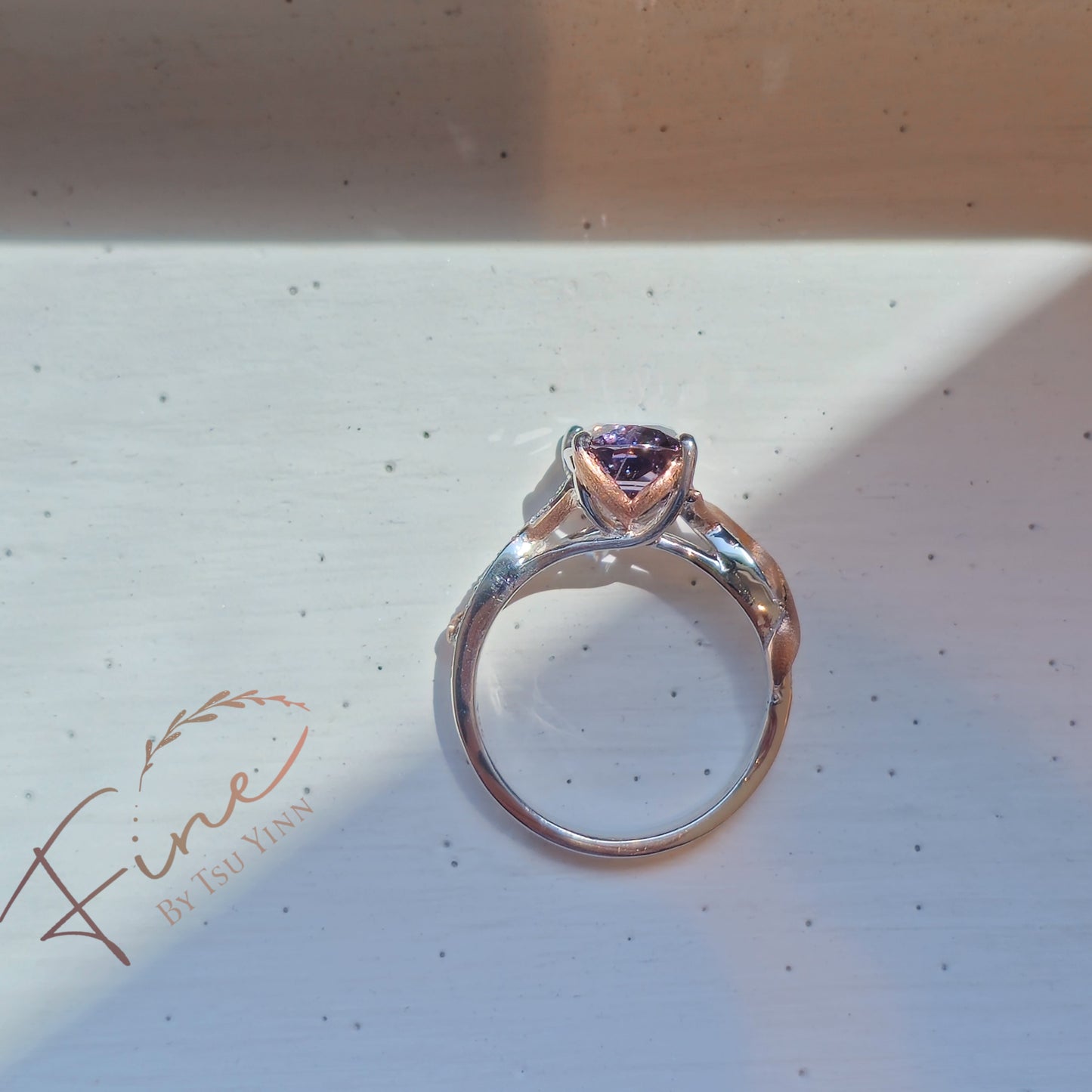 FBTY Zee Ring with Purplish Grey Spinel
