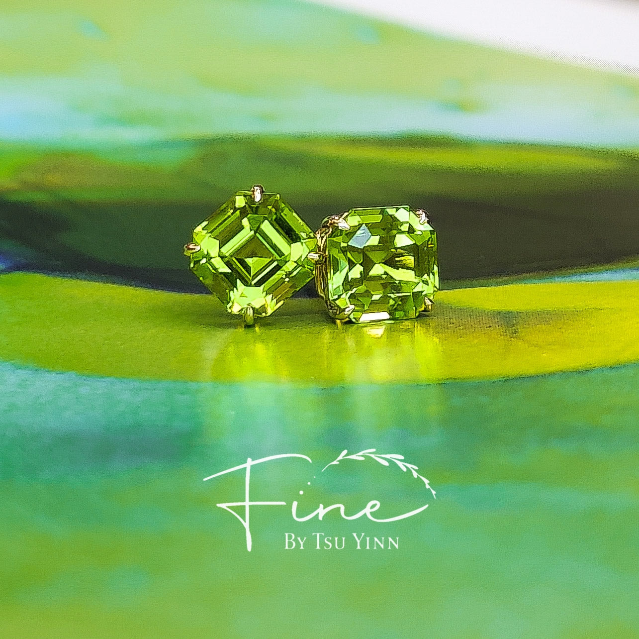 FBTY Swivel Earrings with Peridot, Green Sapphires, Yellow Sapphires, Yellow Diamonds, Paraiba Tourmalines and White Diamonds