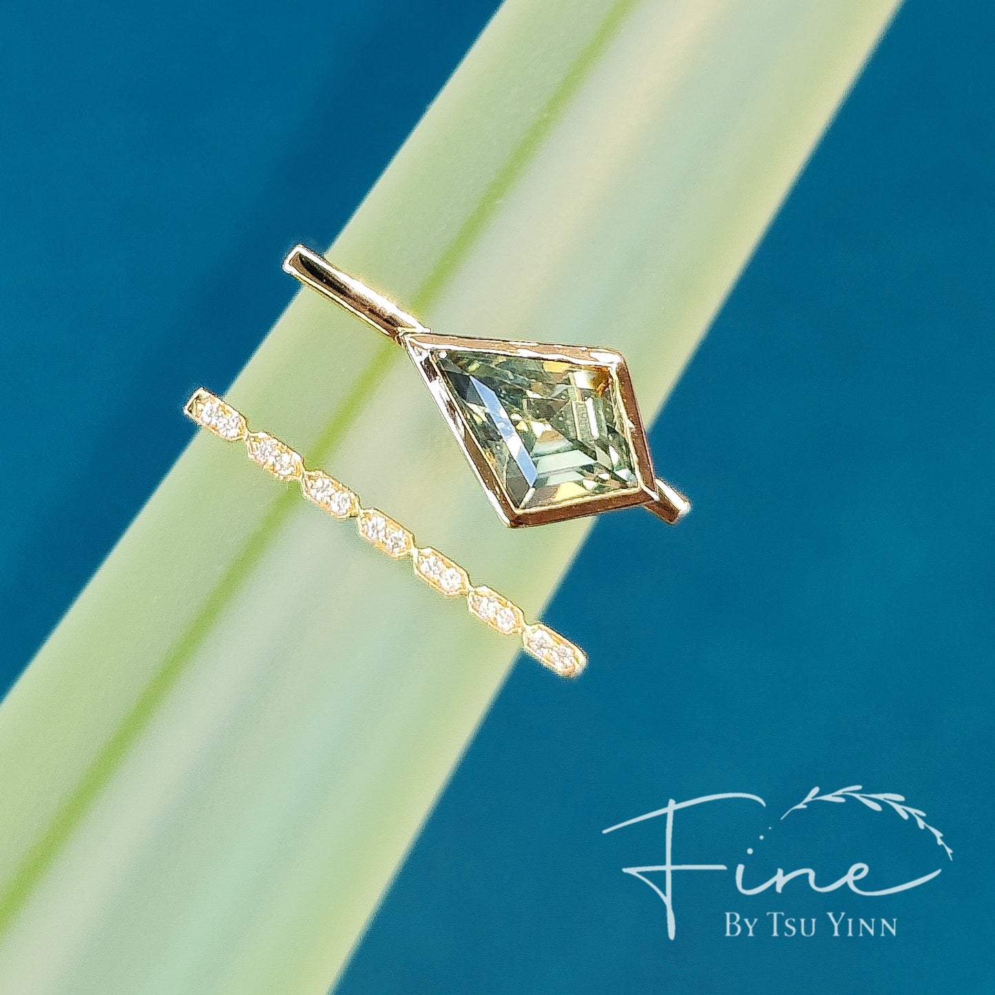 FBTY Karina with Teal Sapphire & Diamonds