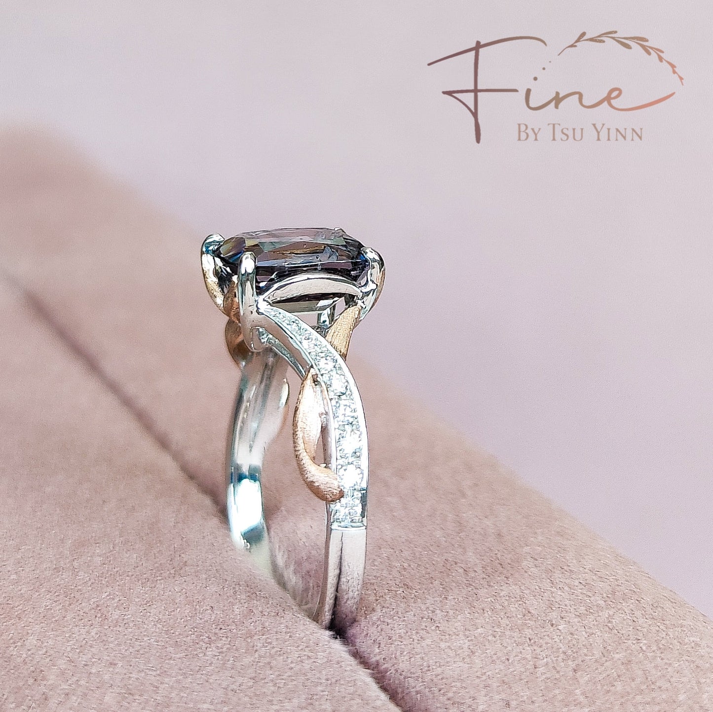 FBTY Zee Ring with Purplish Grey Spinel