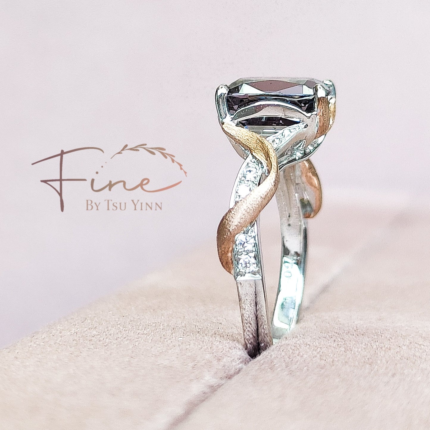 FBTY Zee Ring with Purplish Grey Spinel
