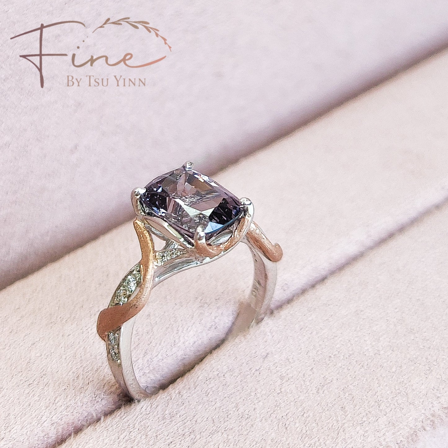 FBTY Zee Ring with Purplish Grey Spinel