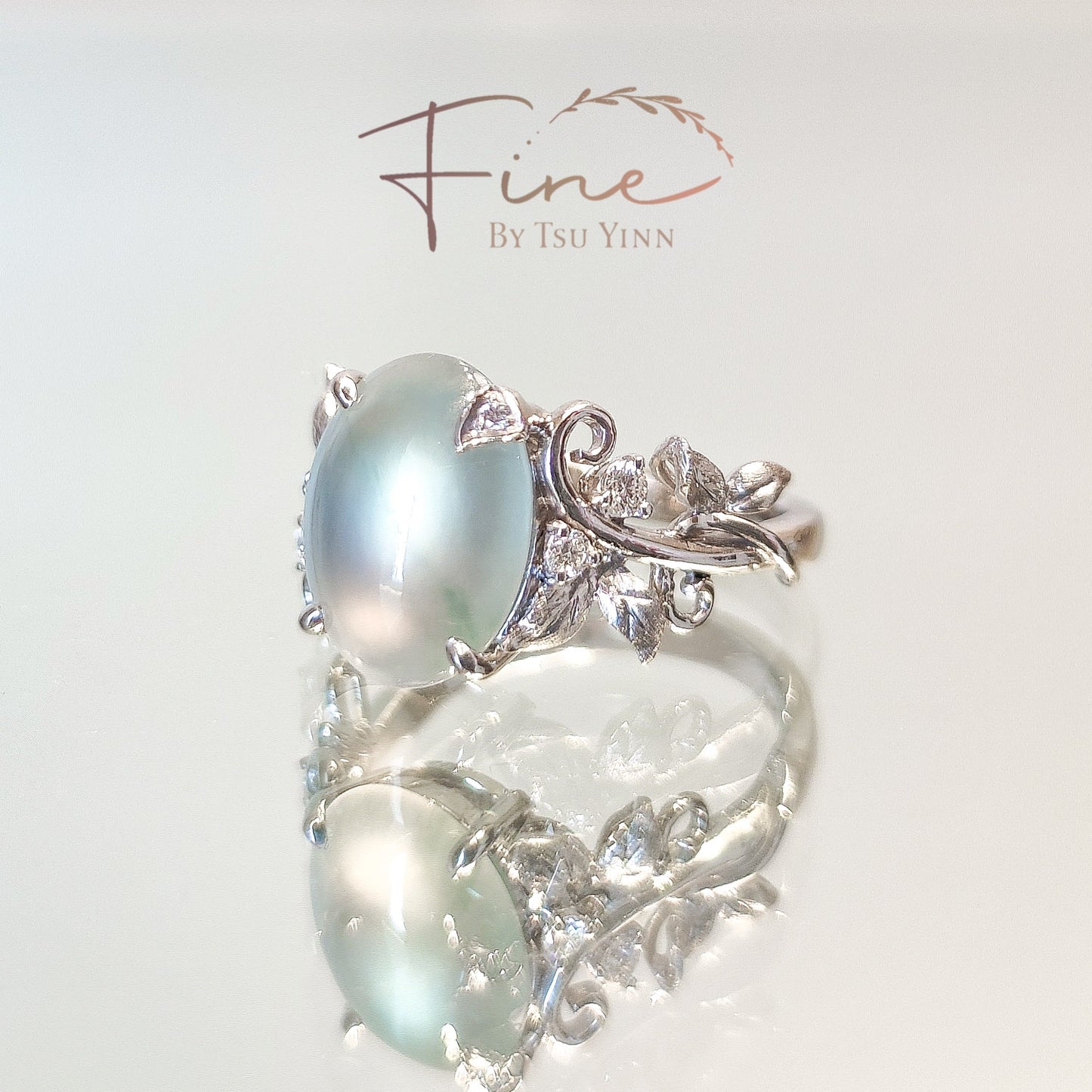 FBTY Flora Ring with Icy Jadeite