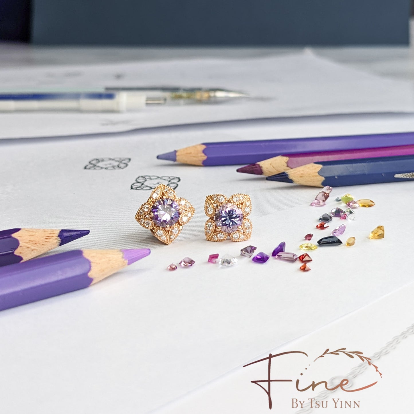 FBTY Indrani Earrings with Tanzanites