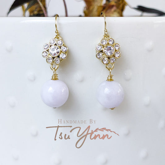 Detachable Flower Earrings in Yellow Gold