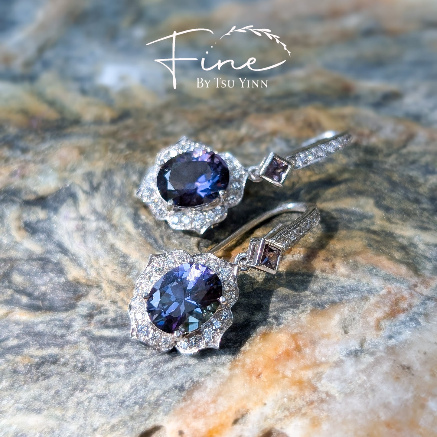 FBTY Sigrid Earrings with Tanzanite and Baroque Pearls