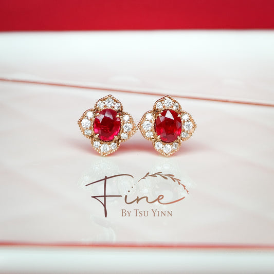 RG Sigrid Earrings with Burmese Rubies
