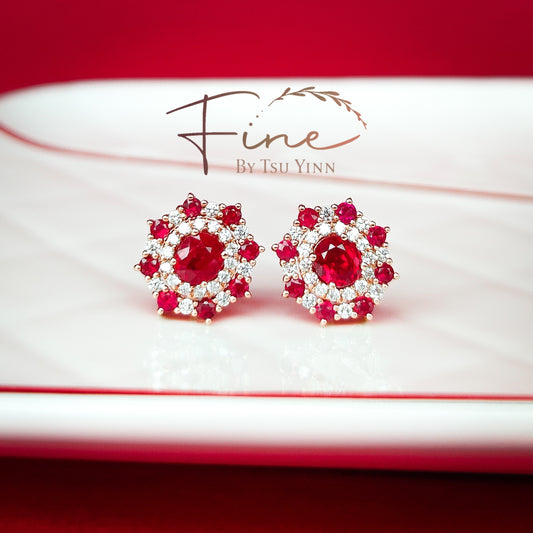 RG Burmese Ruby Earrings
