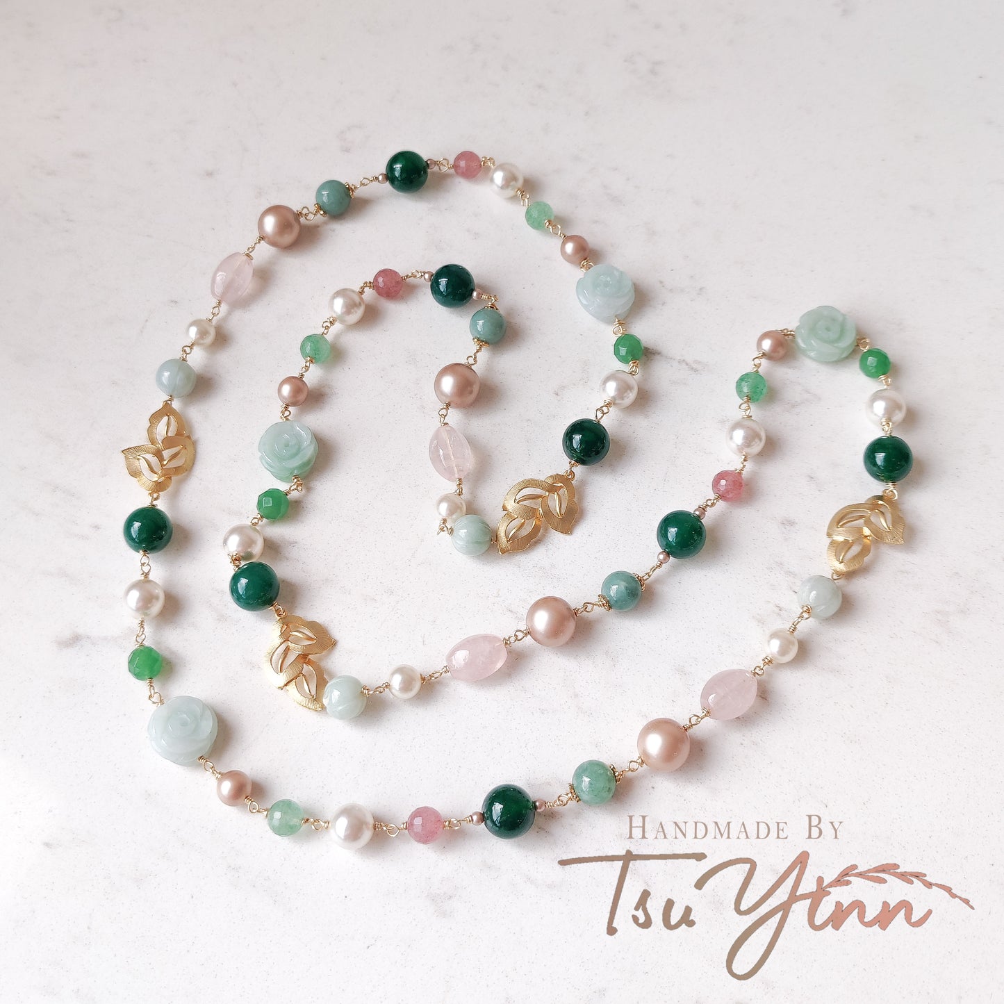 Verdant Blooms Long Necklace