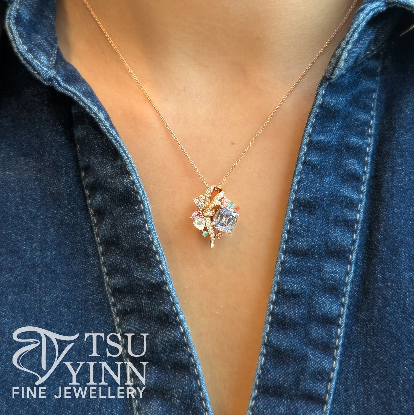 Tanzanite Ribbon Ring-dant (Ring-cum-Pendant)