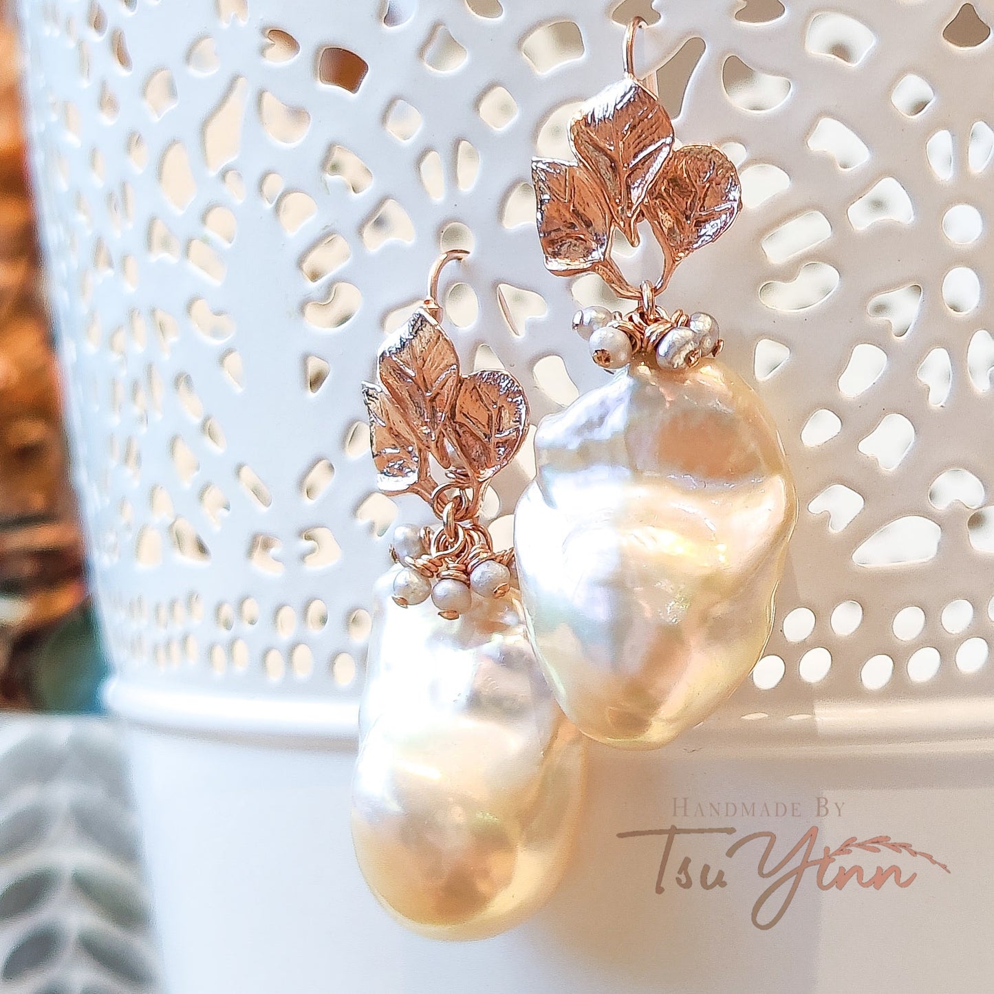 Jessica Peach Baroque Pearl Earrings