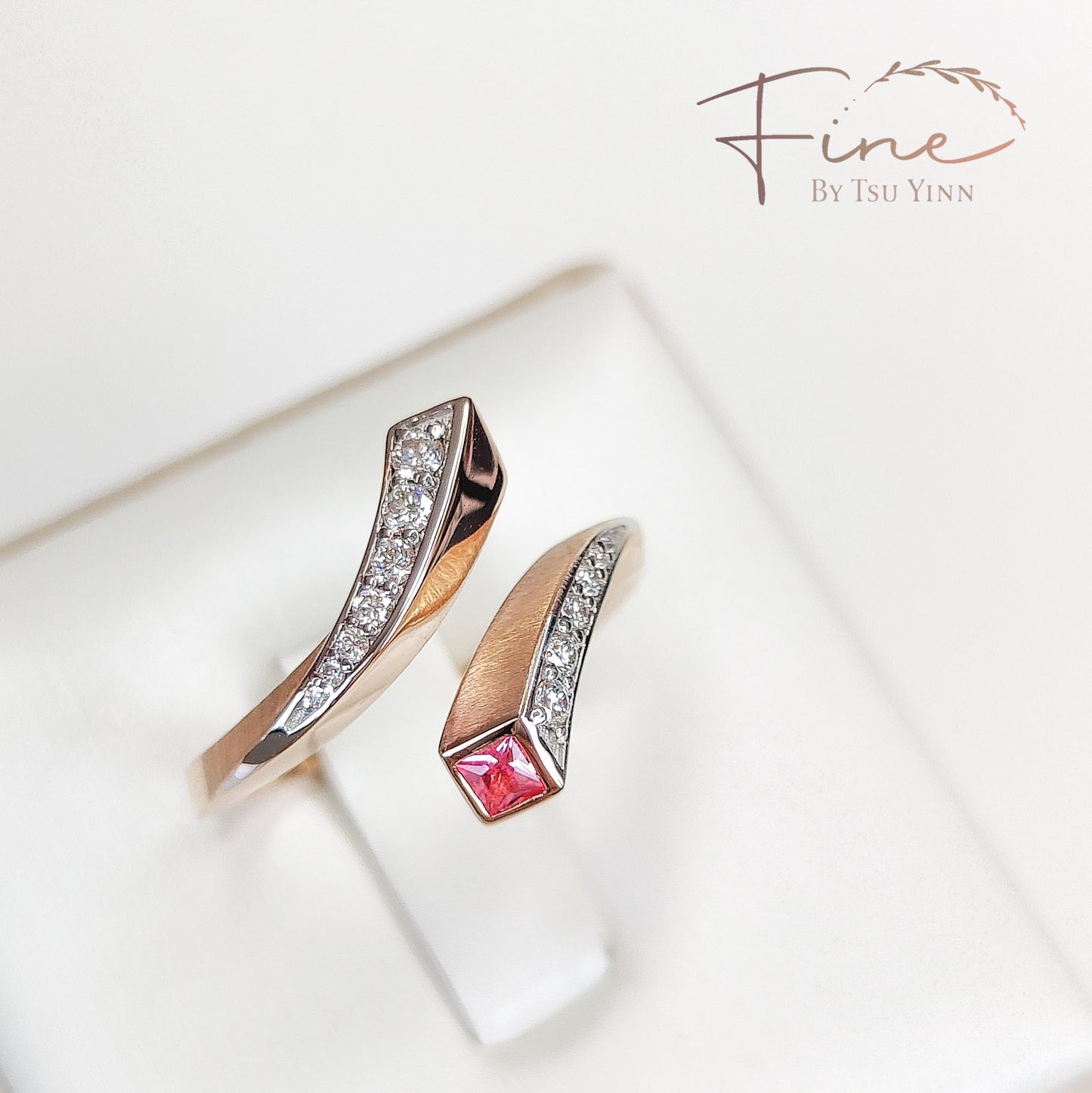FBTY Vanessa Ring with Bright Pink Spinel