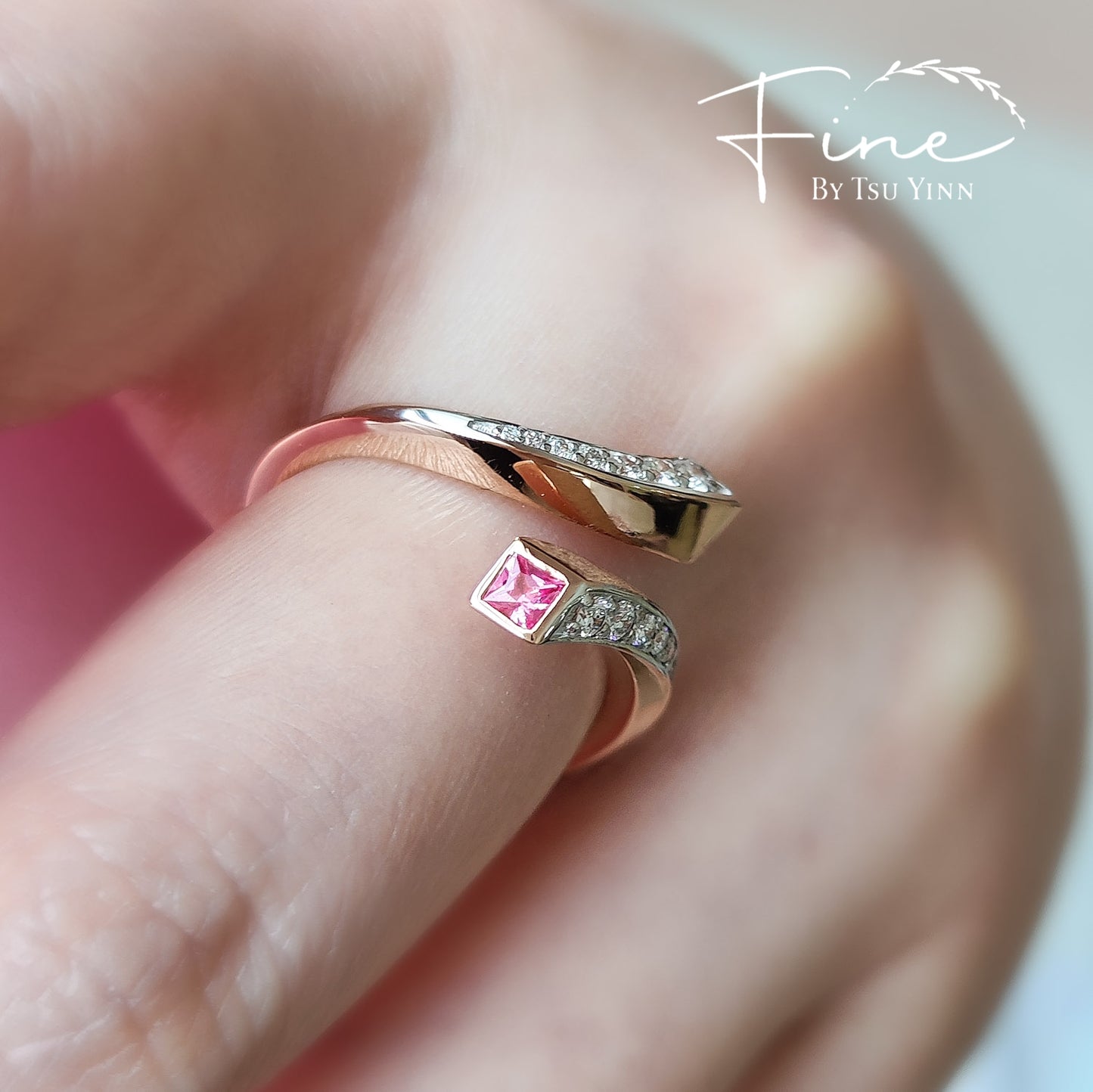 FBTY Vanessa Ring with Bright Pink Spinel
