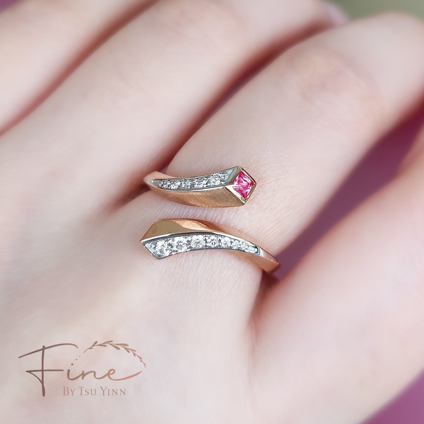 FBTY Vanessa Ring with Bright Pink Spinel