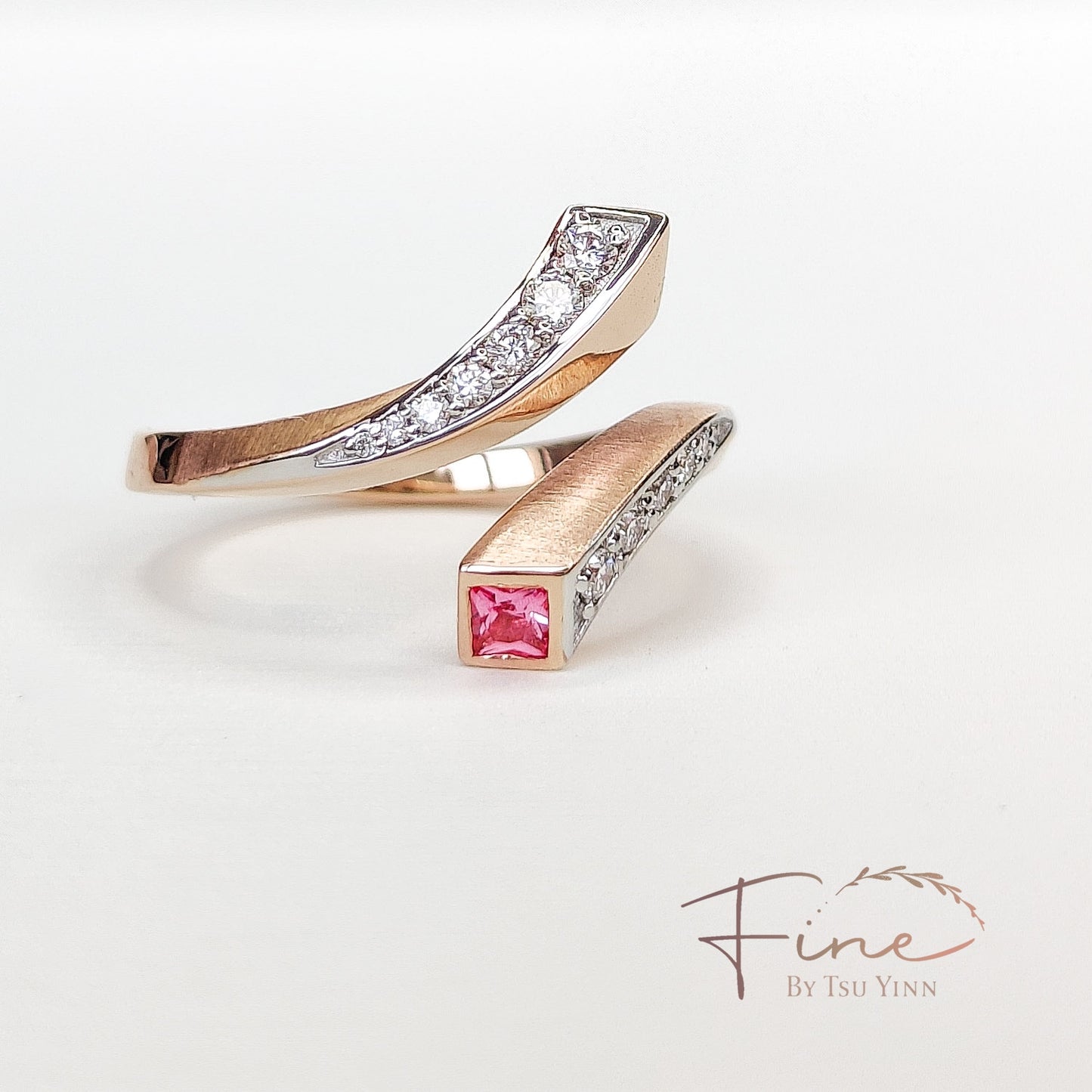 FBTY Vanessa Ring with Bright Pink Spinel