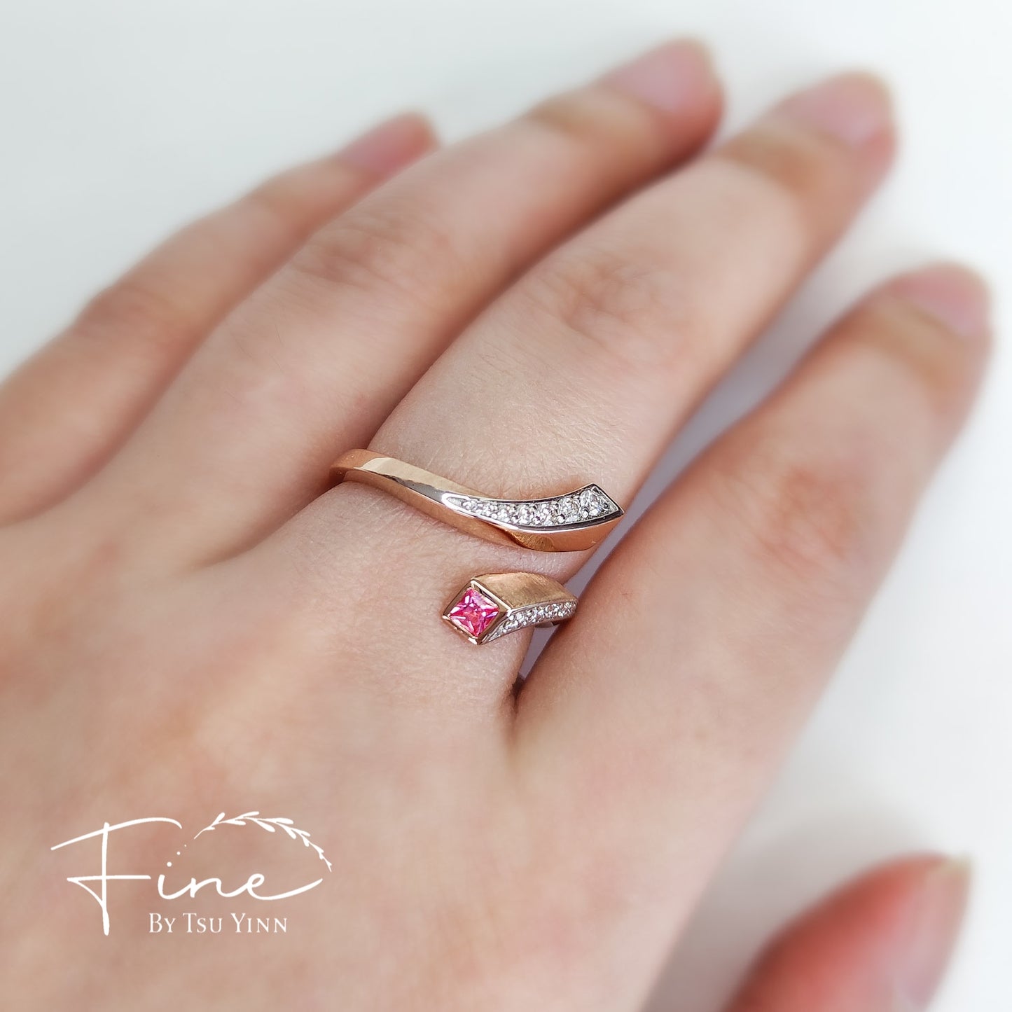 FBTY Vanessa Ring with Bright Pink Spinel