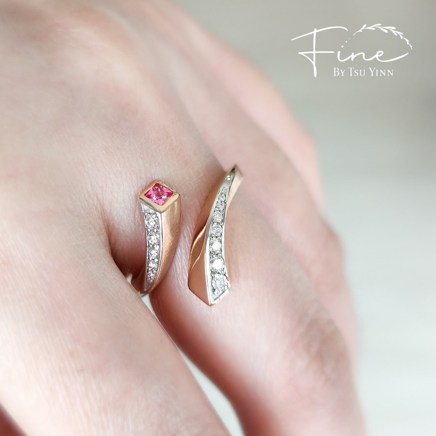 FBTY Vanessa Ring with Bright Pink Spinel