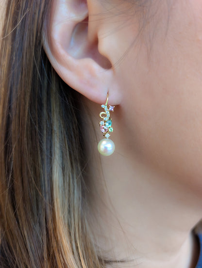 Beryl Detachable Drops Hook Earrings (Pink Hues)