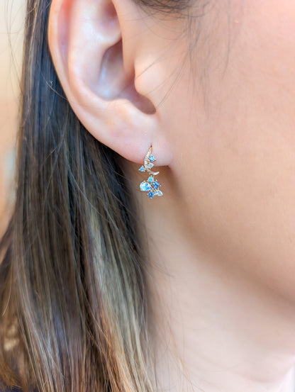 Beryl Detachable Drops Hook Earrings (Blue Hues)