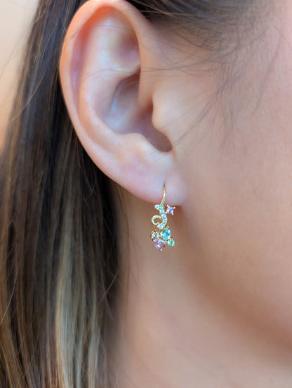 Beryl Detachable Drops Hook Earrings (Pink Hues)