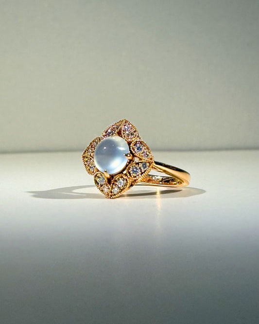 Indrani Ring with Icy Jadeite