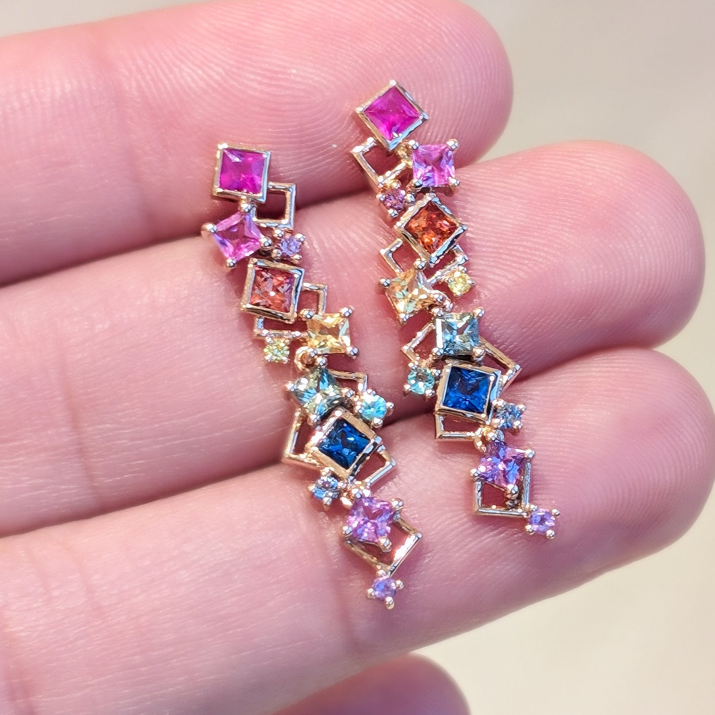 RG Messy Band Rainbow Stud Earrings