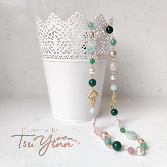 Verdant Blooms Long Necklace