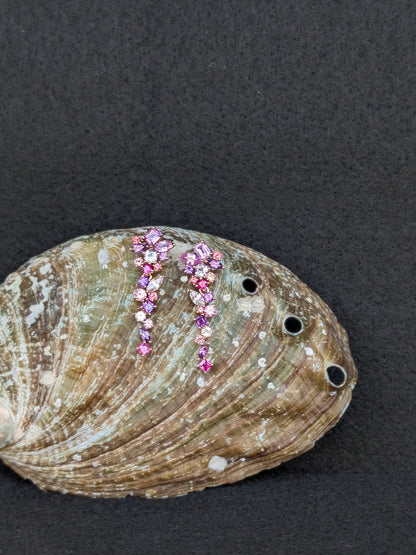 Messy Band Detachable Earrings (Pink & Purple Hues)