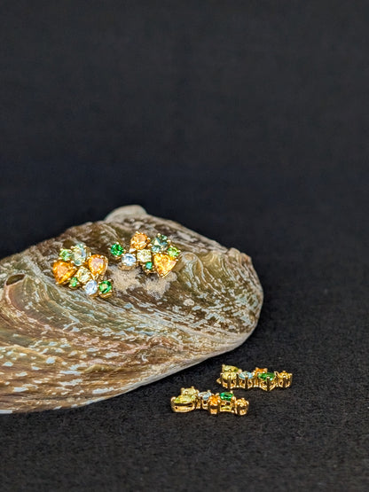 Messy Band Detachable Earrings (Citrus Hues)