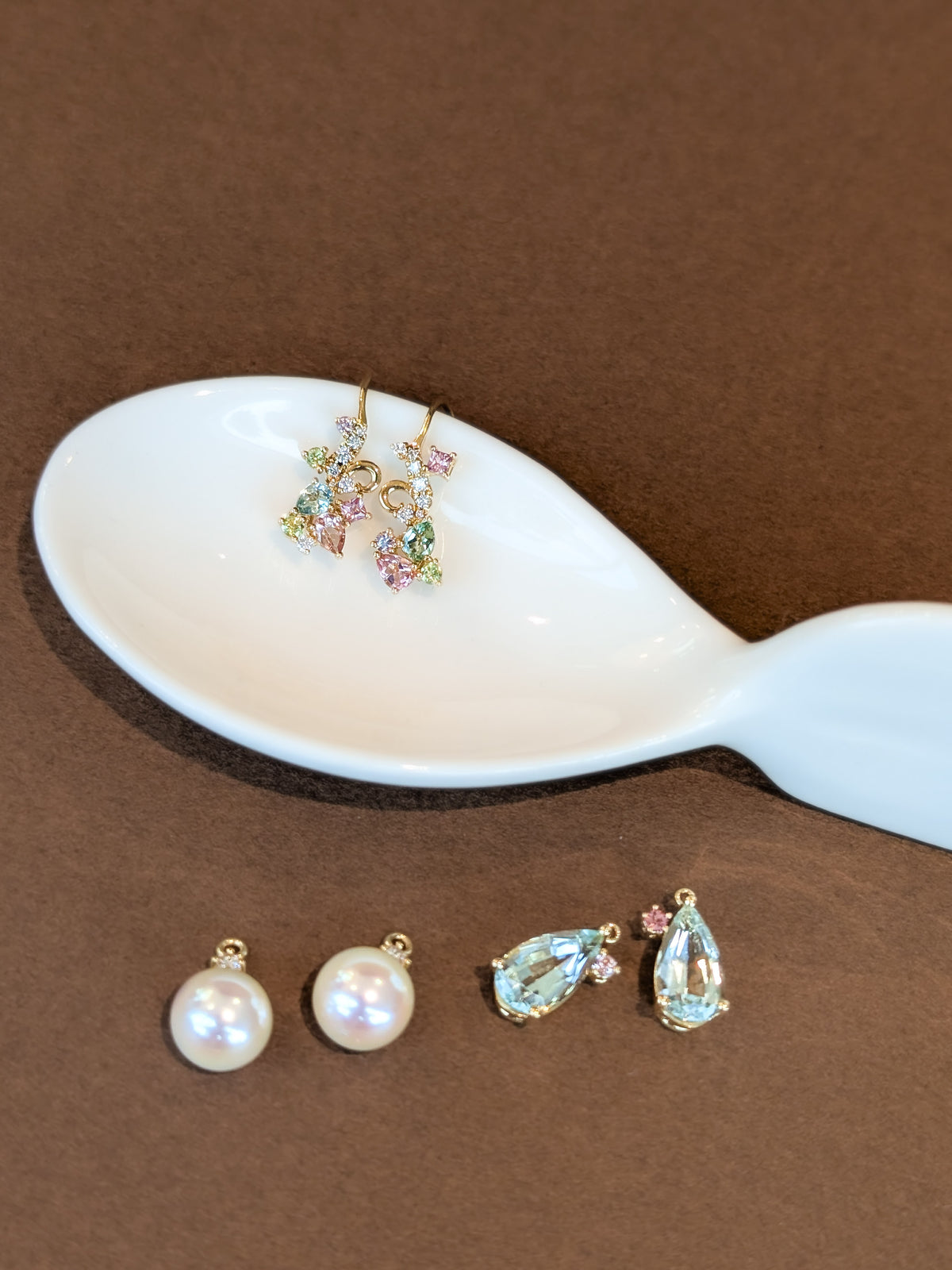 Beryl Detachable Drops Hook Earrings (Pink Hues)